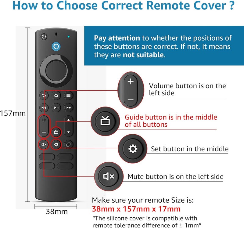 OneBom (2Pcs) Silicone Remote Cover Glow in The Dark for Firetv 4K Max (2nd)/Insignia/Pioneer/Omni (QLED) Series with Lanyard, Lightweight Anti-Slip Shockproof(Glow Green&Glow Blue) - Image 2